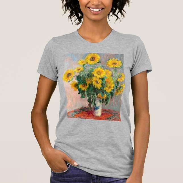 Bouquet of Sunflowers by Monet Impressionist T-Shirt (Front)