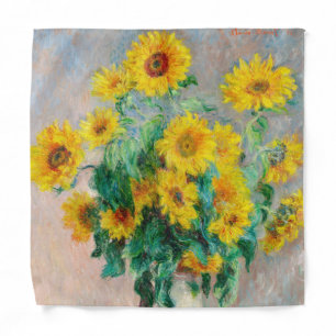 Bouquet of Sunflowers Claude Monet Bandana