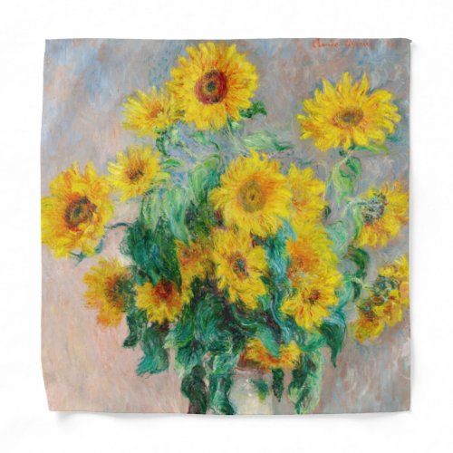 Bouquet of Sunflowers Claude Monet     Bandana