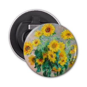 Bouquet of Sunflowers Claude Monet Bottle Opener
