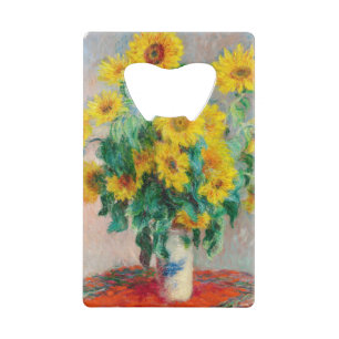 Bouquet of Sunflowers Claude Monet Credit Card Bottle Opener