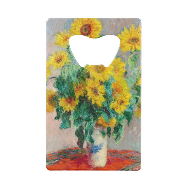 Bouquet of Sunflowers Claude Monet     Credit Card Bottle Opener (Front)
