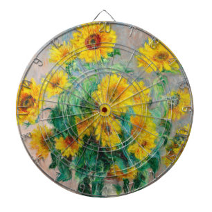 Bouquet of Sunflowers Claude Monet Dart Board