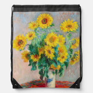 Bouquet of Sunflowers Claude Monet Drawstring Bag