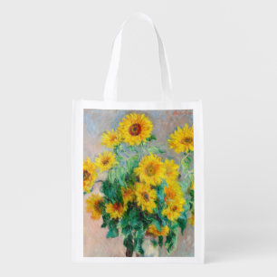 Bouquet of Sunflowers Claude Monet     Grocery Bag