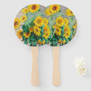 Bouquet of Sunflowers Claude Monet Hand Fan