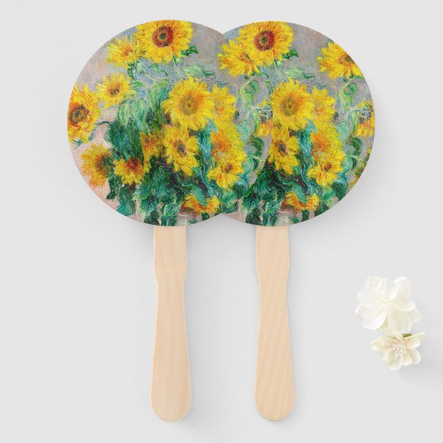 Bouquet of Sunflowers Claude Monet    Hand Fan (Front and Back)