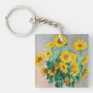 Bouquet of Sunflowers Claude Monet      Keychain