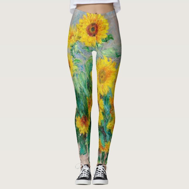 Bouquet of Sunflowers Claude Monet    Leggings (Front)
