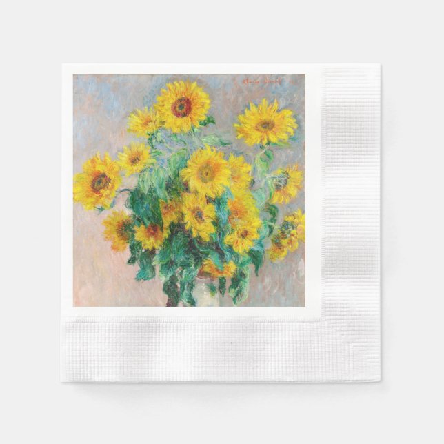 Bouquet of Sunflowers Claude Monet    Napkins (Front)