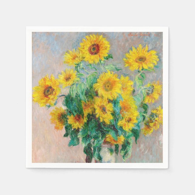 Bouquet of Sunflowers Claude Monet    Napkins (Front)