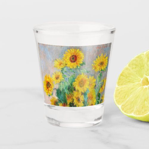 Bouquet of Sunflowers Claude Monet     Shot Glass