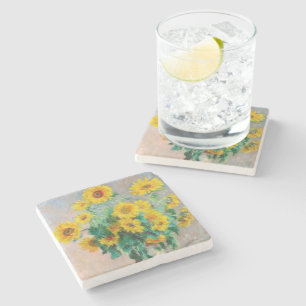 Bouquet of Sunflowers Claude Monet Stone Coaster