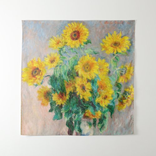 Bouquet of Sunflowers Claude Monet    Tapestry