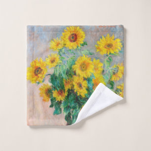 Bouquet of Sunflowers Claude Monet   Wash Cloth