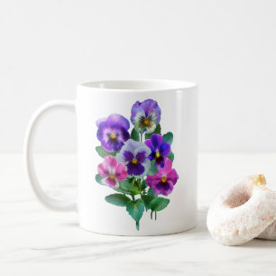 Bouquet of Violets Pansy Flower Coffee Mug