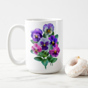 Bouquet of Violets Pansy Flower Coffee Mug