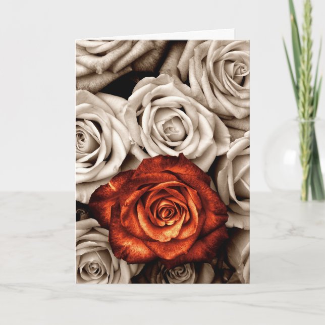Bouquet of white and Red roses Blank Greeting Card (Front)