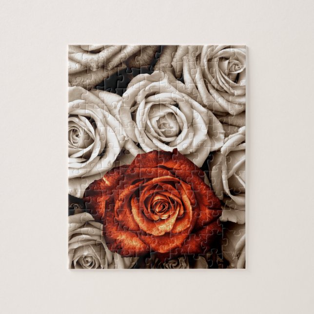 Bouquet of white and Red roses Jigsaw Puzzle (Vertical)