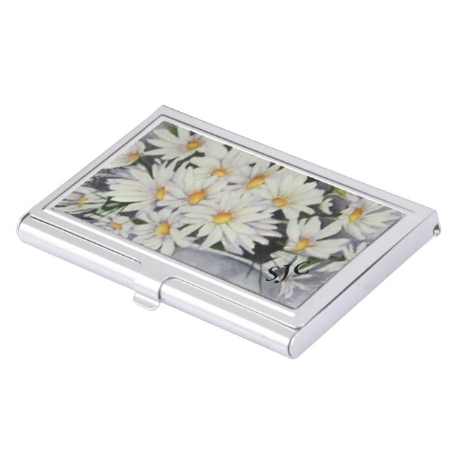 BOUQUET OF WHITE DAISIES CASE FOR BUSINESS CARDS (Front)