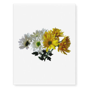 Bouquet Of Yellow and White Daisies Temporary Tattoos