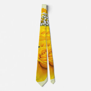 Bouquet of Yellow Roses and Baby’s Breath Neck Tie