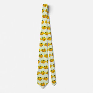 Bouquet of Yellow Roses and Baby’s Breath Neck Tie