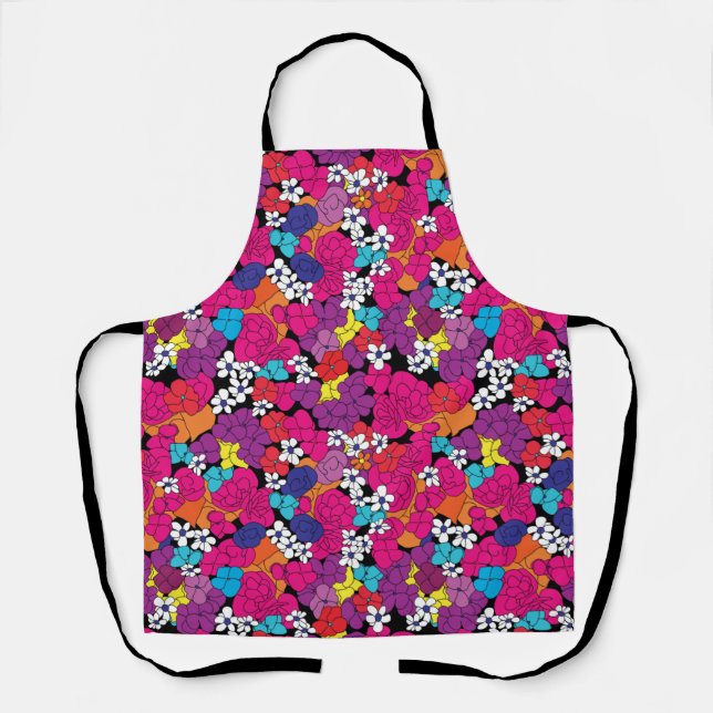 Bouquet Pink and Purple Apron (Front)