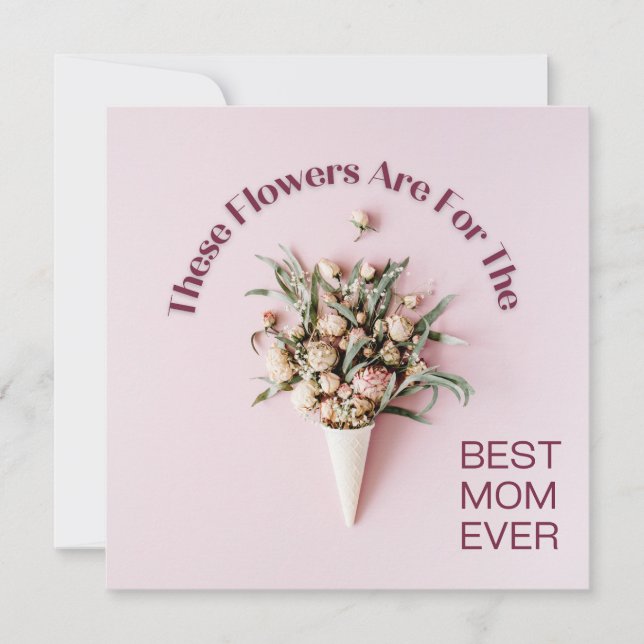 Bouquet Pink Personalized Mother's day Greeting Invitation (Front)
