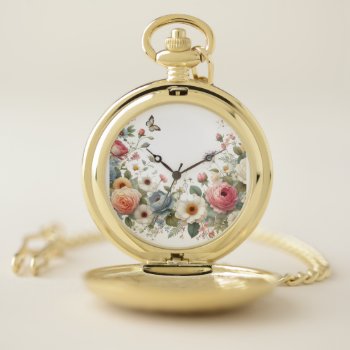 Bouquet  Pocket Watch by ParisElegance at Zazzle