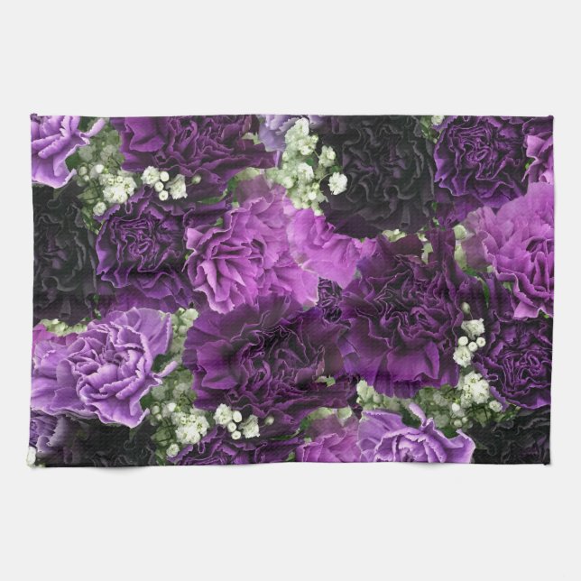 Bouquet Purple Carnations Towel (Horizontal)