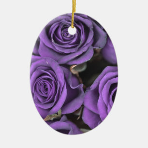 bouquet purple rose roses date rsvp bridal destiny ceramic ornament