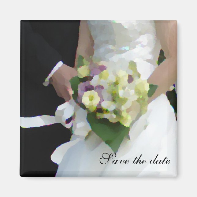 bouquet watercolor, Save the date Magnet (Front)
