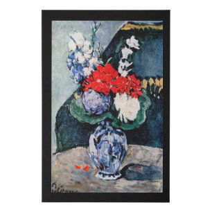 Bouquet with Little Delft, Paul Cezanne Faux Canvas Print