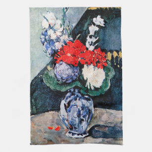 Bouquet with Little Delft, Paul Cezanne Kitchen Towel