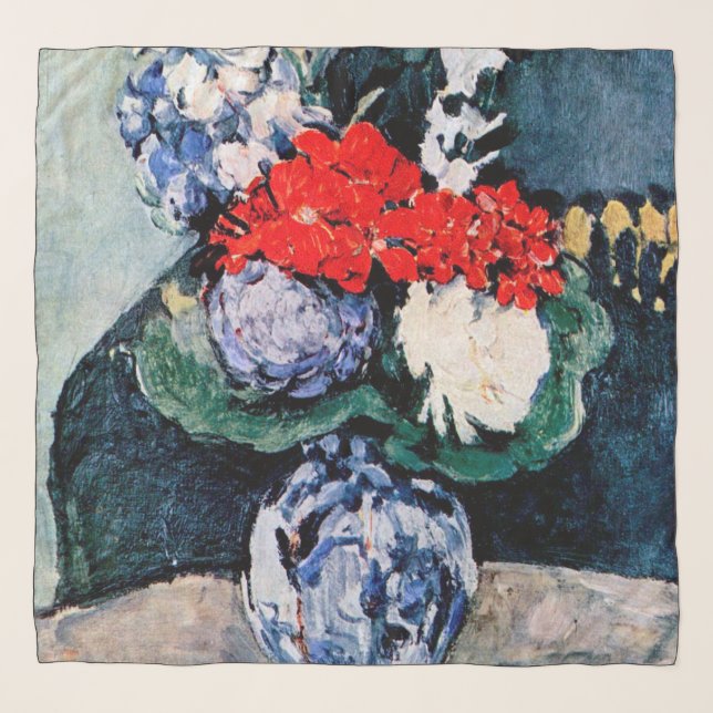 Bouquet with Little Delft, Paul Cezanne Scarf (Front)