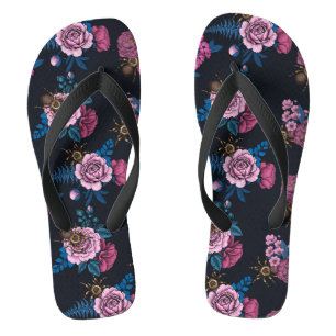 Bouquets and tarantula 2 flip flops