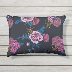 Bouquets and tarantula 2 outdoor pillow