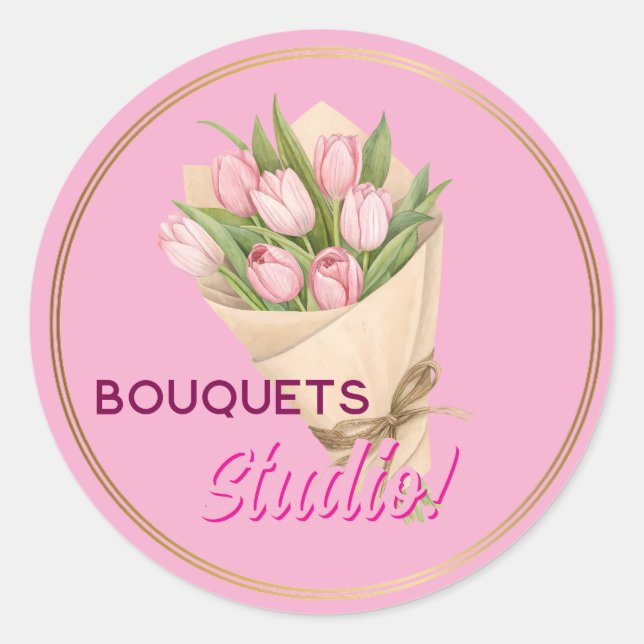 Bouquets business logo  Sticker (Front)