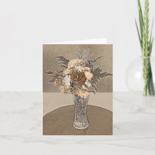 Bouquets in Brown - Blank Card
