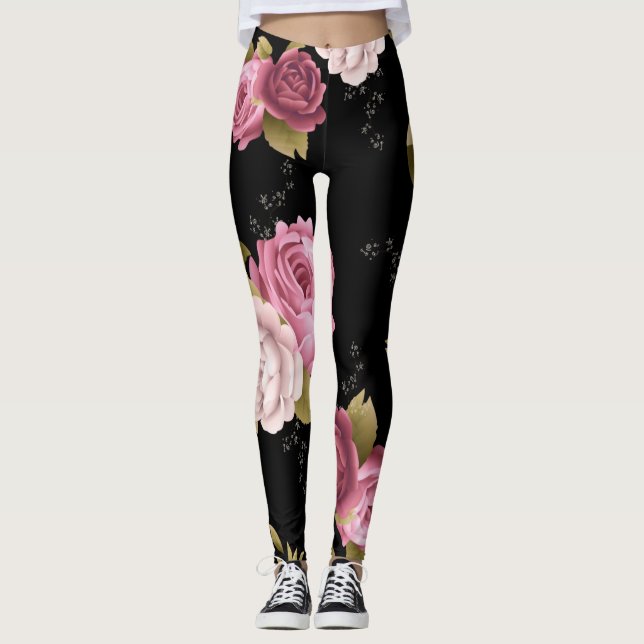 Bouquets of Roses 3 Leggings (Front)