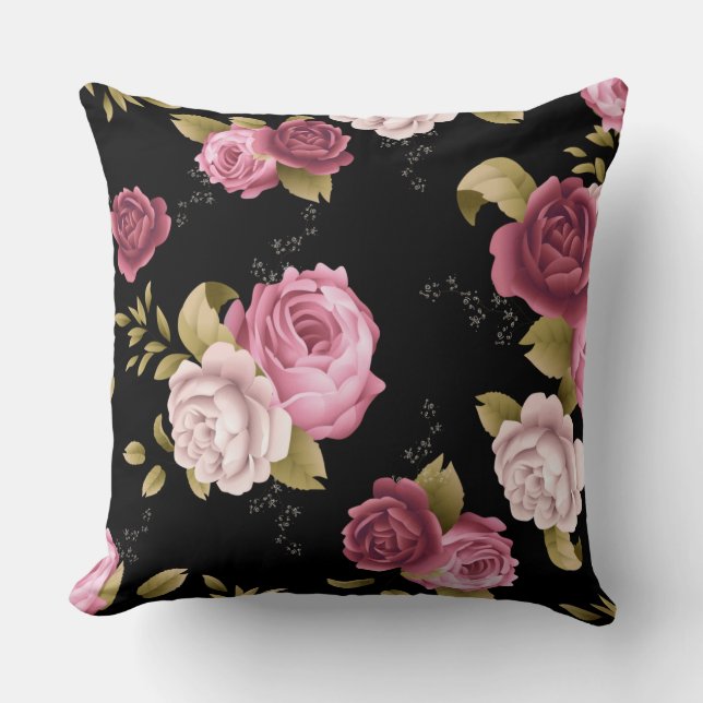 Bouquets of Roses 3 Throw Pillow (Front)