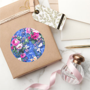 Bouquets with roses classic round sticker