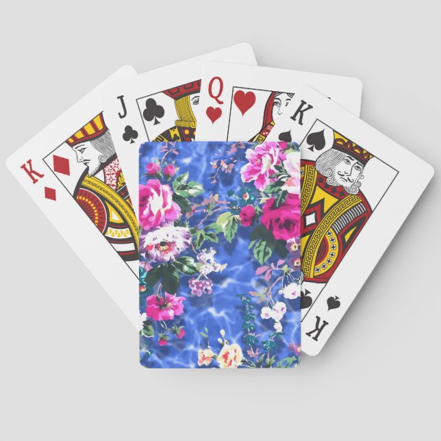 Bouquets with roses poker cards (Back)
