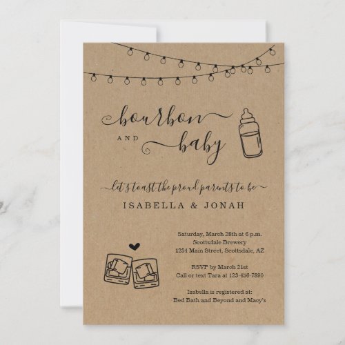 Bourbon and Baby Shower Invitation