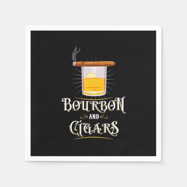 Bourbon And Cigars Napkins (Front)