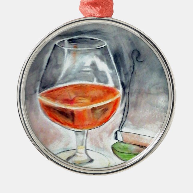 Bourbon and Smoke Metal Ornament (Front)