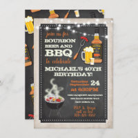 Bourbon Beer & BBQ Party Invitations