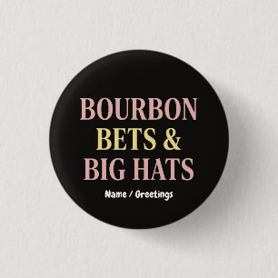 Bourbon Bets & Big Hats Retro Social Club Horse Button