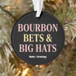 Bourbon Bets & Big Hats Retro Social Club Horse Ornament